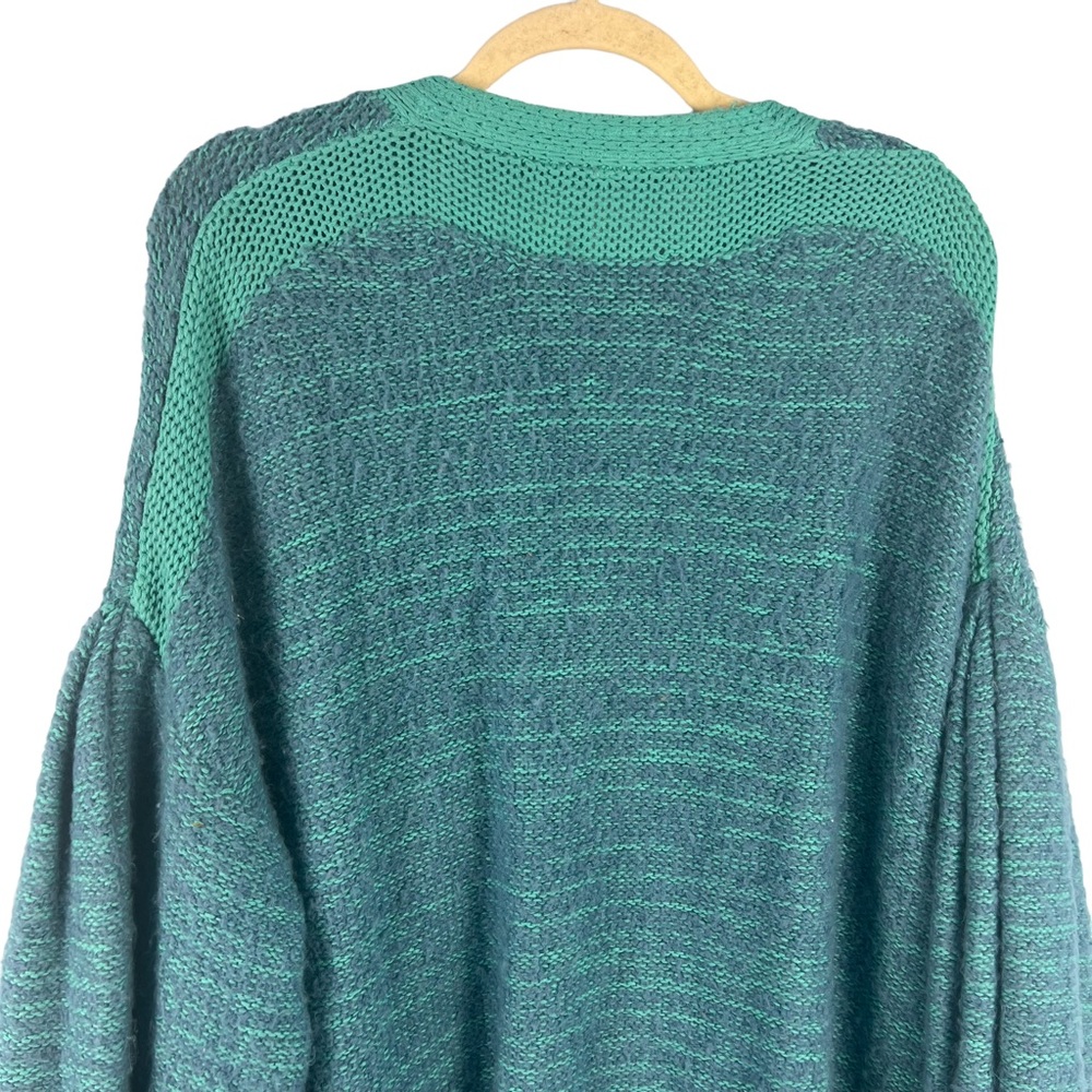 Free People Snow Drop Cardigan Slouchy Oversized Grandpa Sweater Size M Blue - Picture 8 of 15